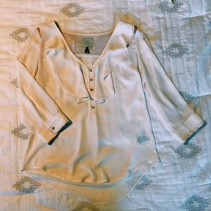 Anthropologie Coral Ruffle Accent Blouse (Size 4)
